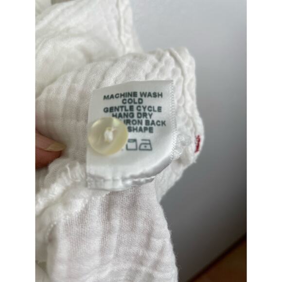 Xirena White Gauze Fit & Flare Minimalist Peasant Dress Size Small 100% Cotton - Picture 12 of 15